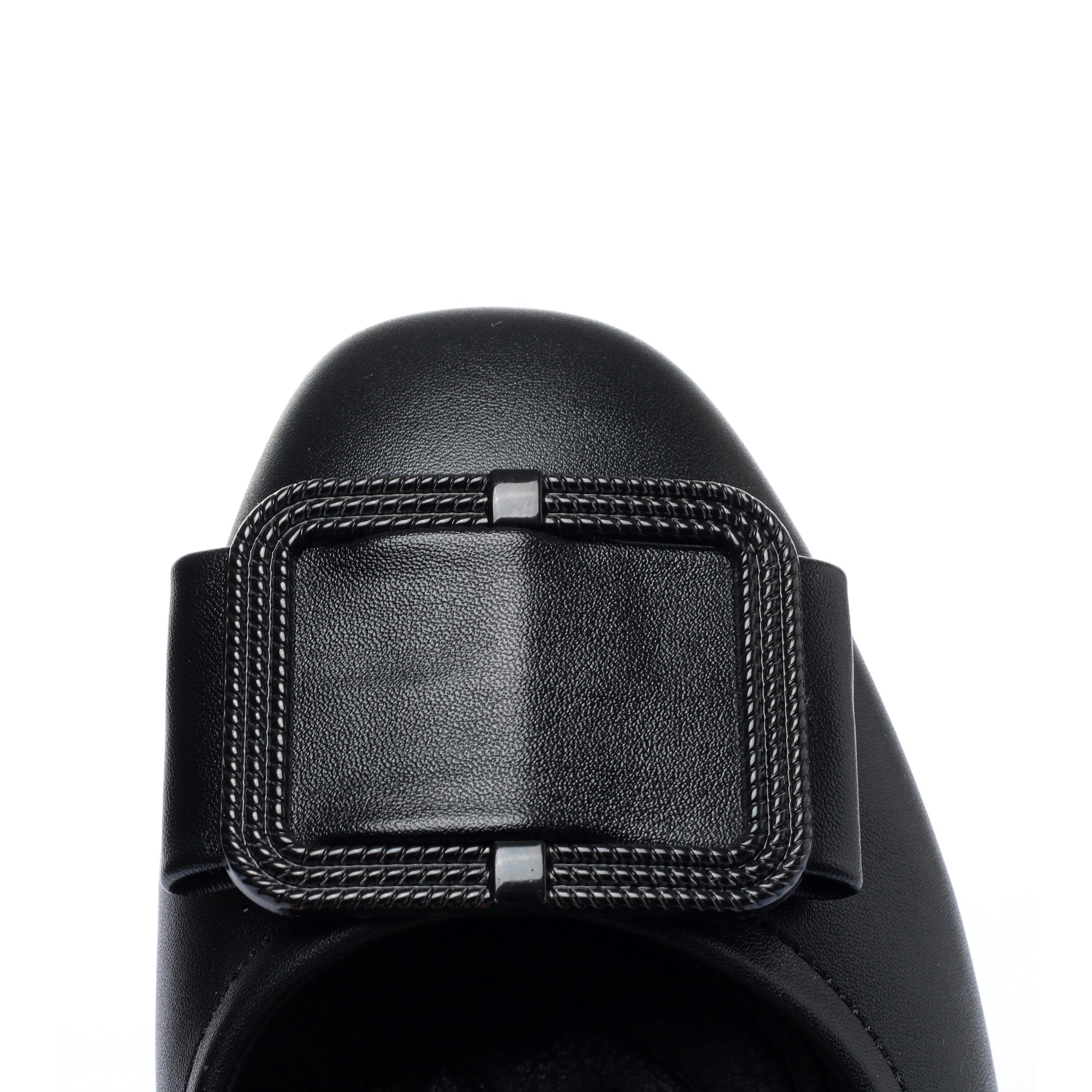 CUSHHIDE Women's Metal Buckle Block Heel Pumps, 1.6-Inch Heel