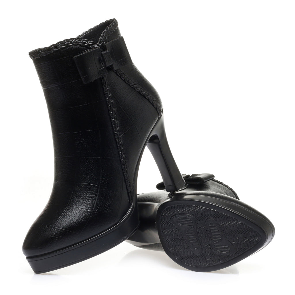 CUSHHIDE Women's Fleece-Lined Ankle Boots with Bow Detail