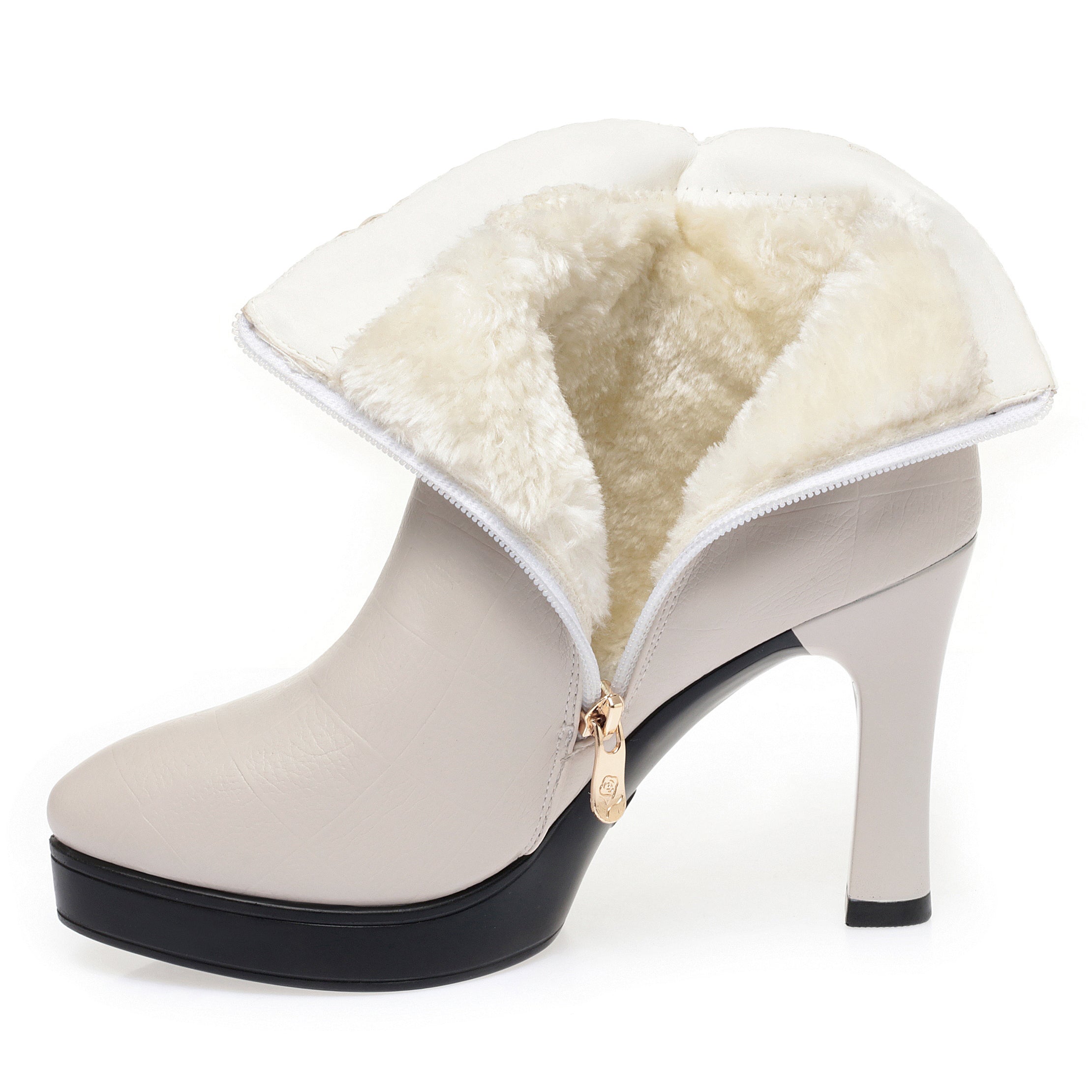 CUSHHIDE Women's Fleece-Lined Ankle Boots with Bow Detail