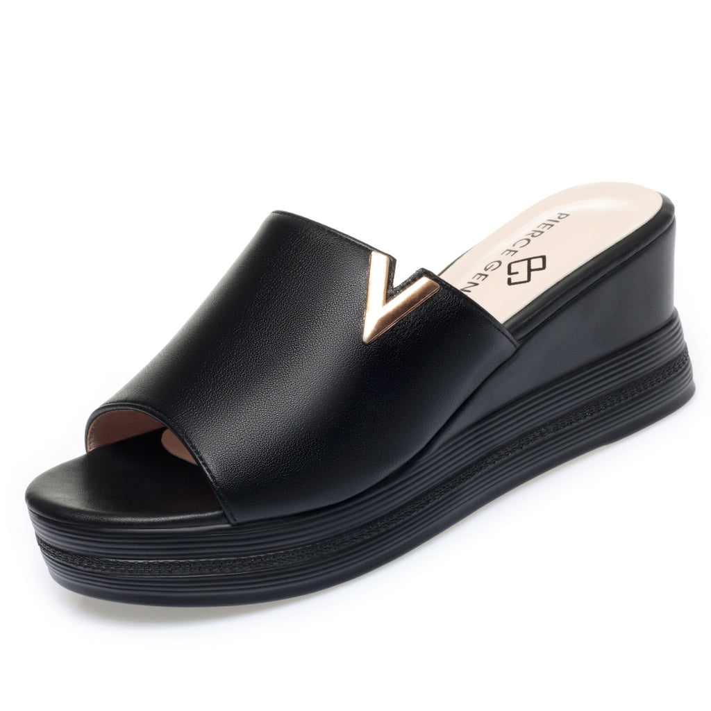 CUSHHIDE Women's Classic Heeled Sandals with Buckle Strap, 2.4-Inch Heel