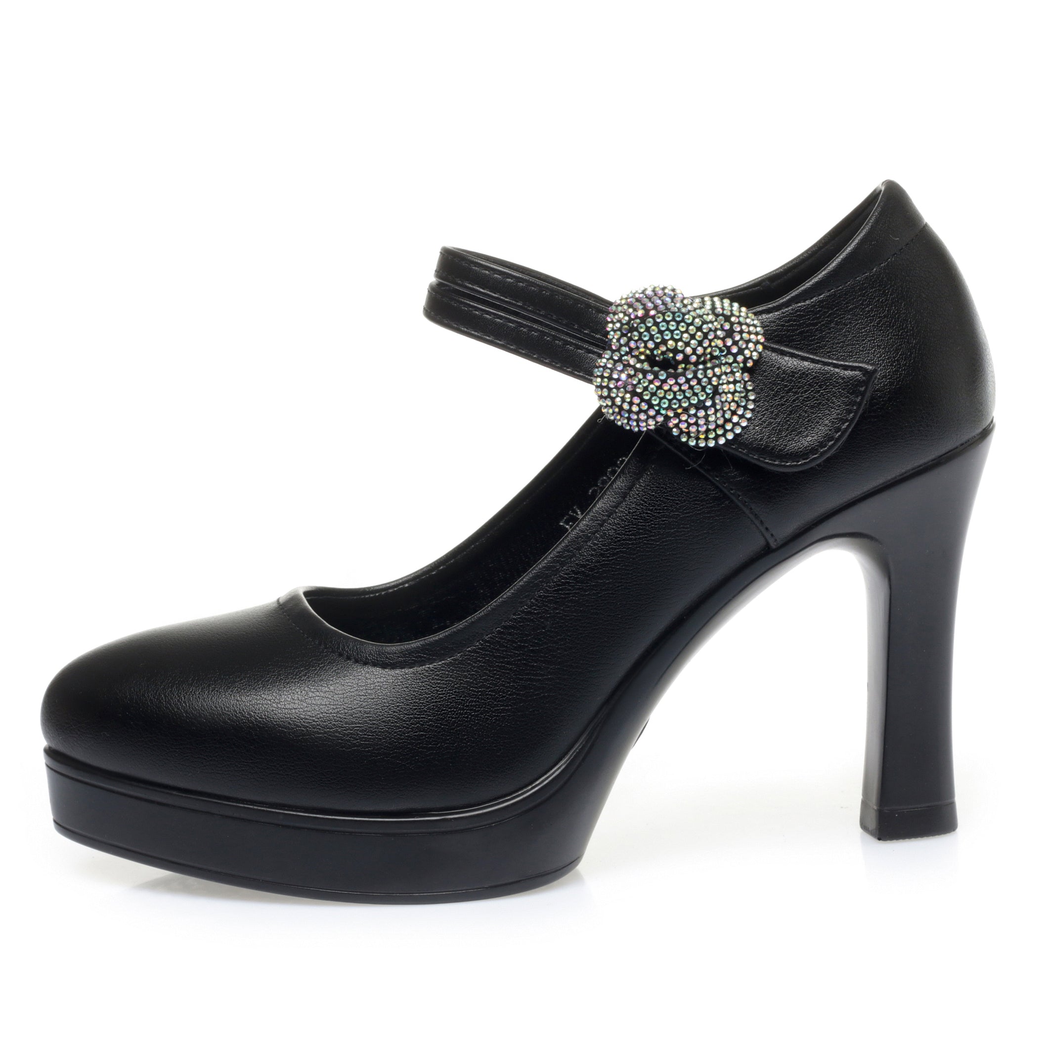 CUSHHIDE Women's Floral Mary Jane Heels, 2.8-3.5-Inch Heel