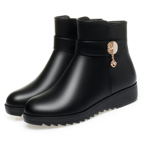 CUSHHIDE Women's Ankle Boots with Metal Accent, 1.4-Inch Heel