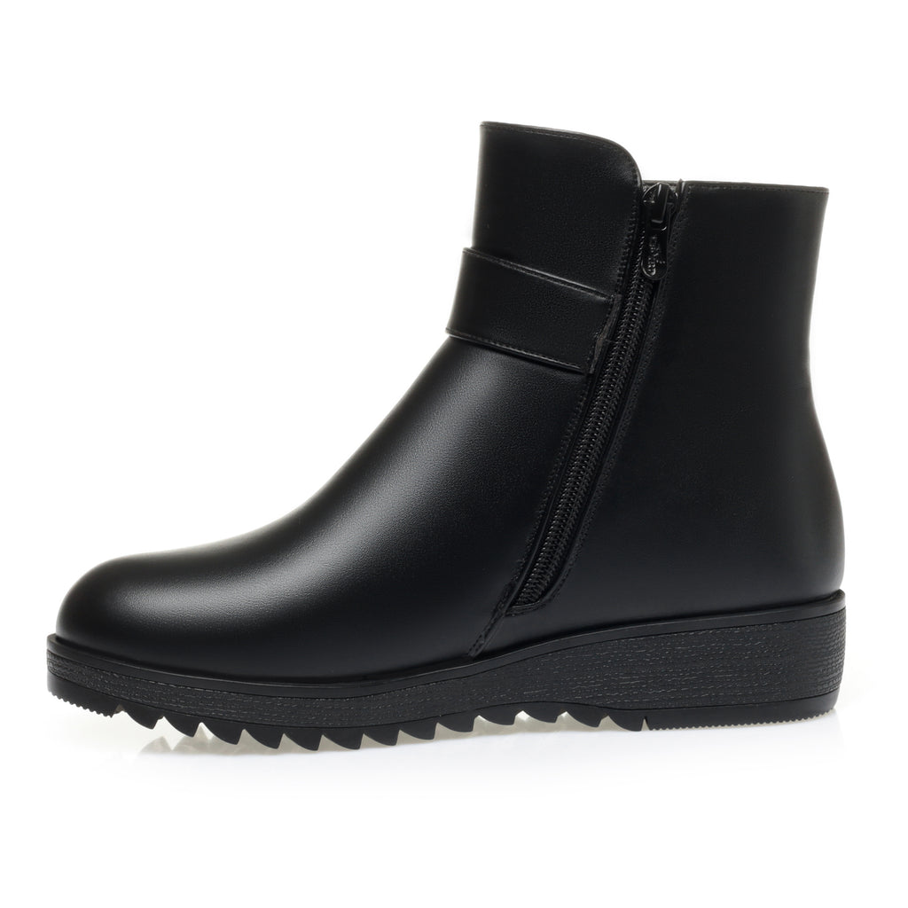 CUSHHIDE Women's Ankle Boots with Metal Accent, 1.4-Inch Heel