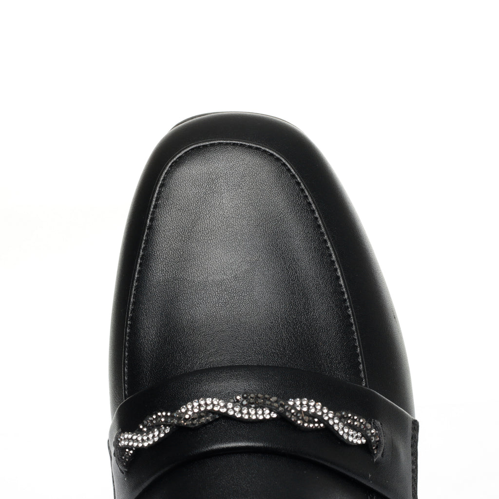 CUSHHIDE Women's Metal Accent Loafers, 1-Inch Heel
