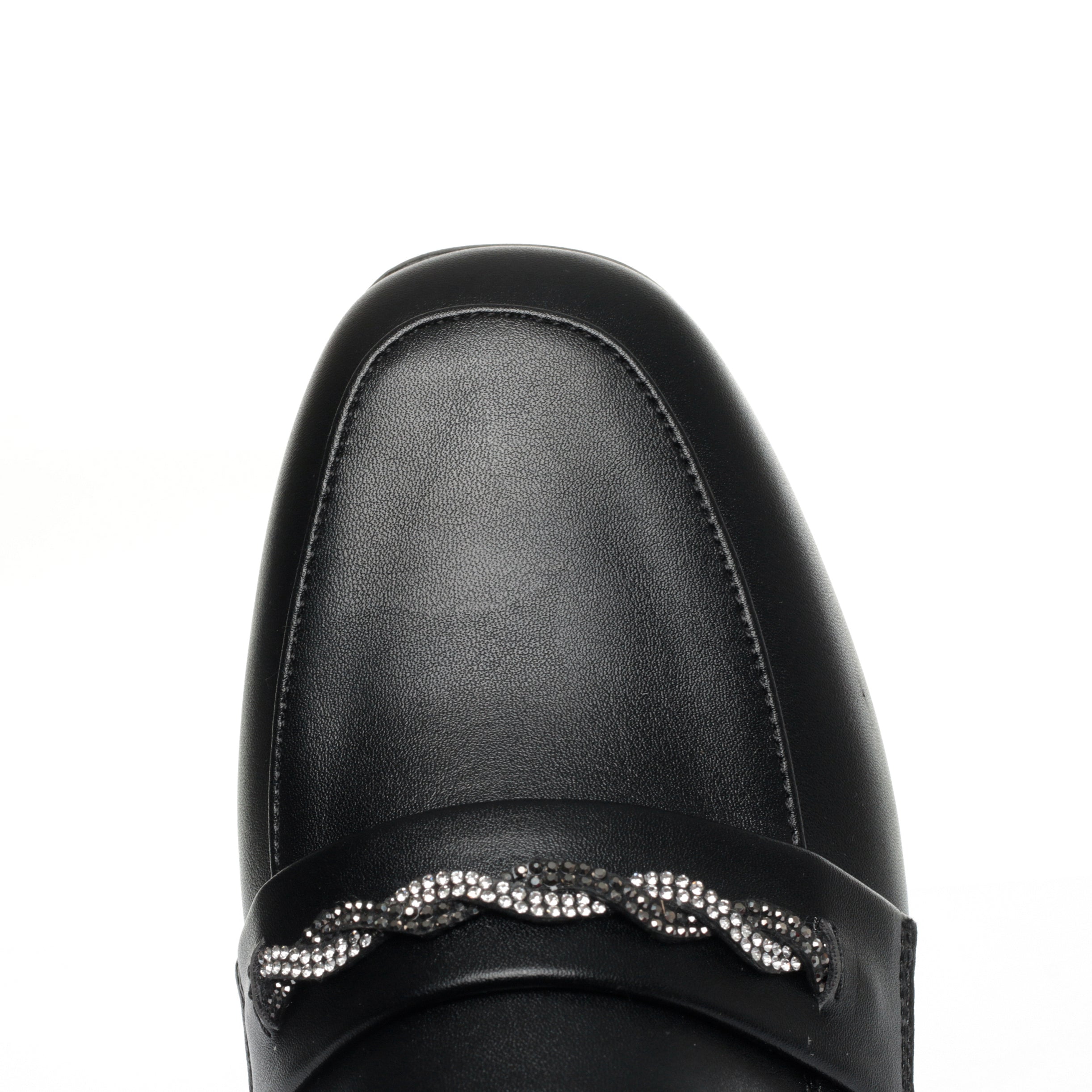 CUSHHIDE Women's Metal Accent Loafers, 1-Inch Heel