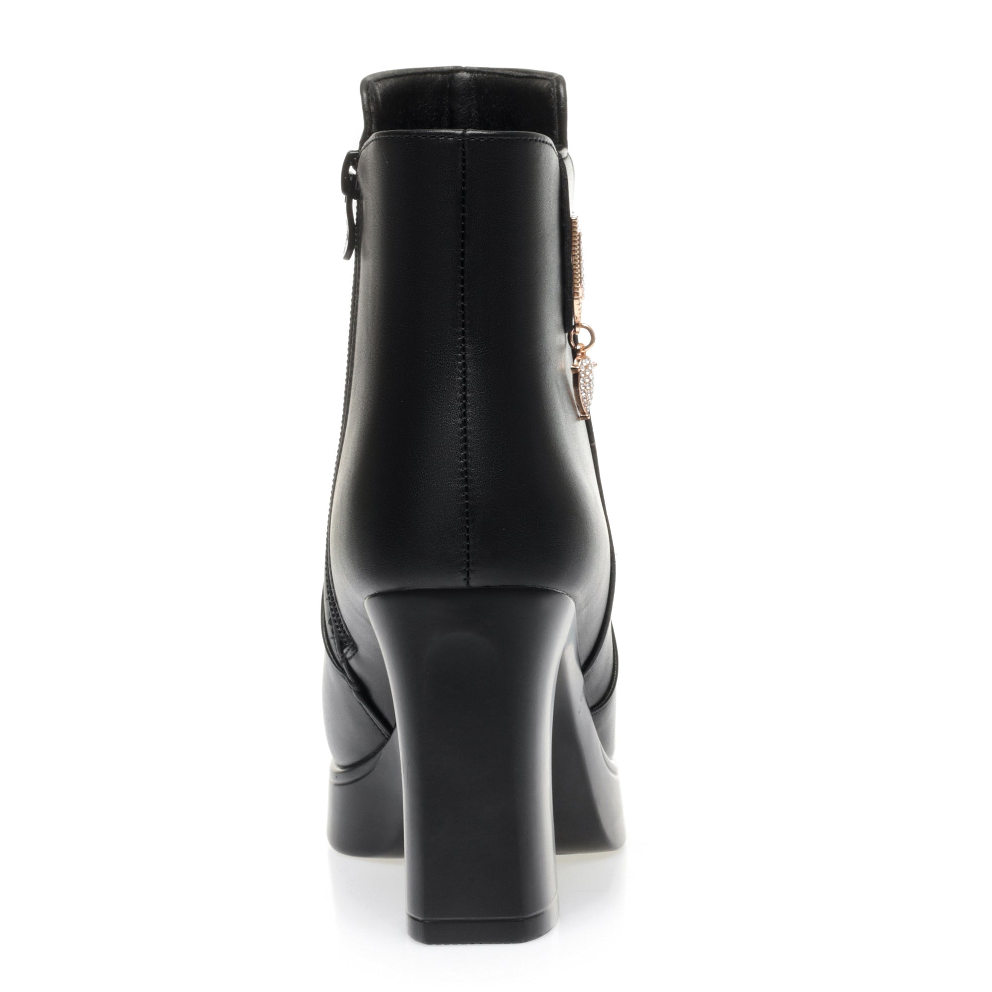 CUSHHIDE Women's Fleece-Lined Ankle Boots with Metal Accent, 2.8-3.5-Inch Heel