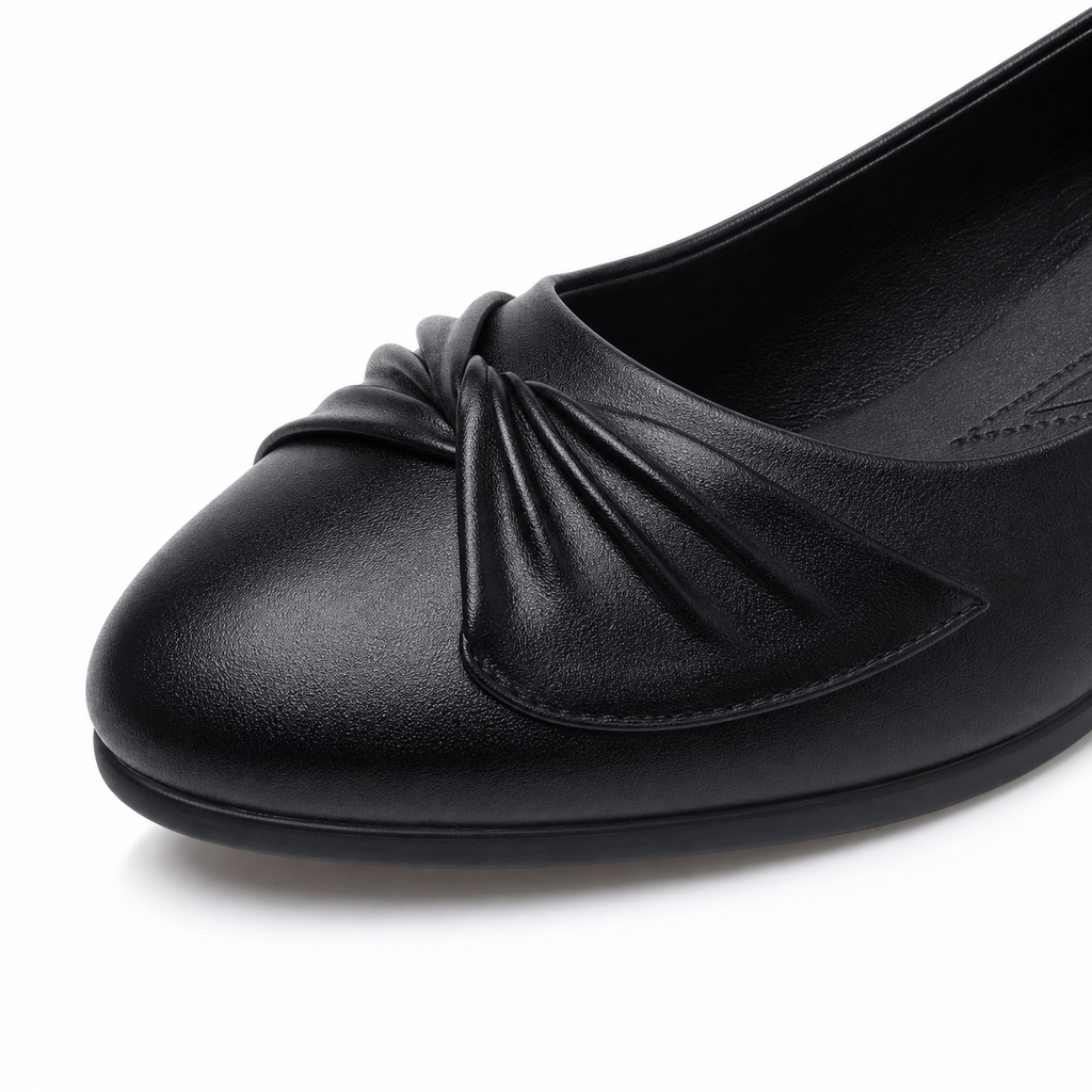 CUSHHIDE Women's Bow Wedge Shoes