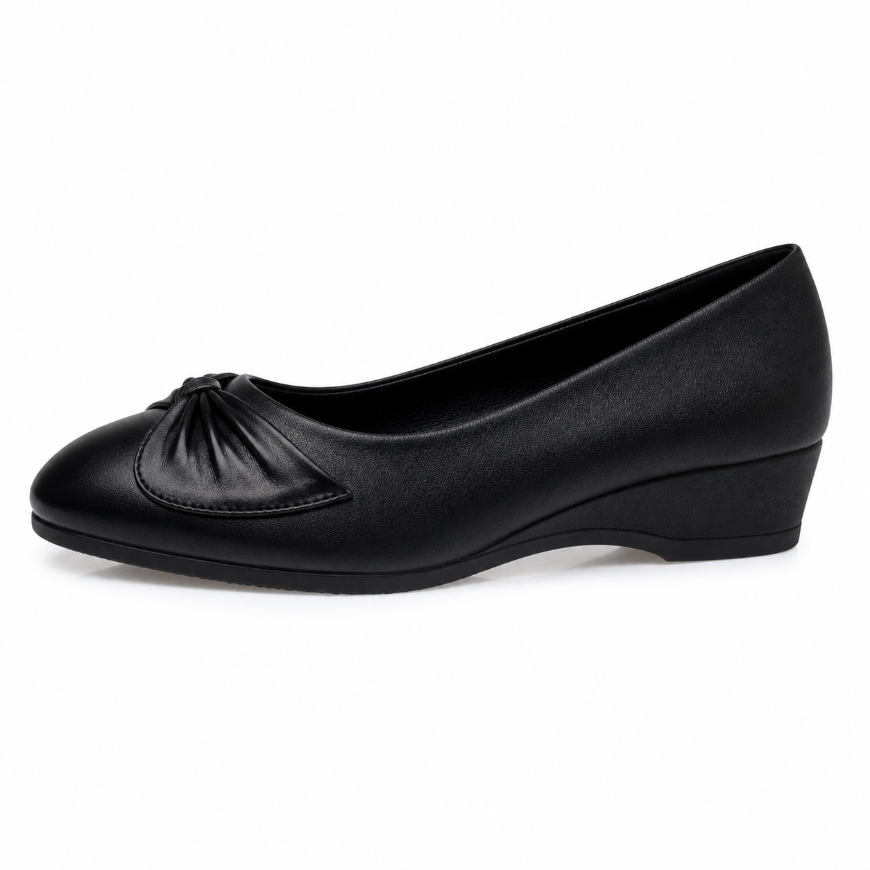 CUSHHIDE Women's Bow Wedge Shoes
