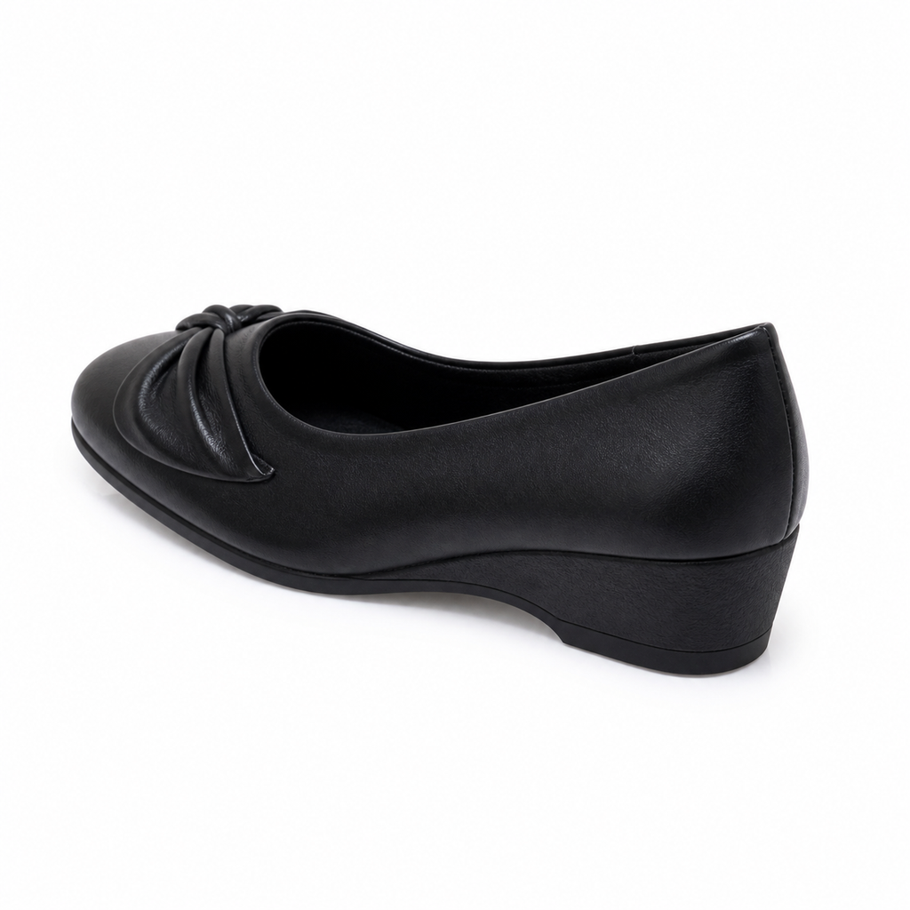 CUSHHIDE Women's Bow Wedge Shoes