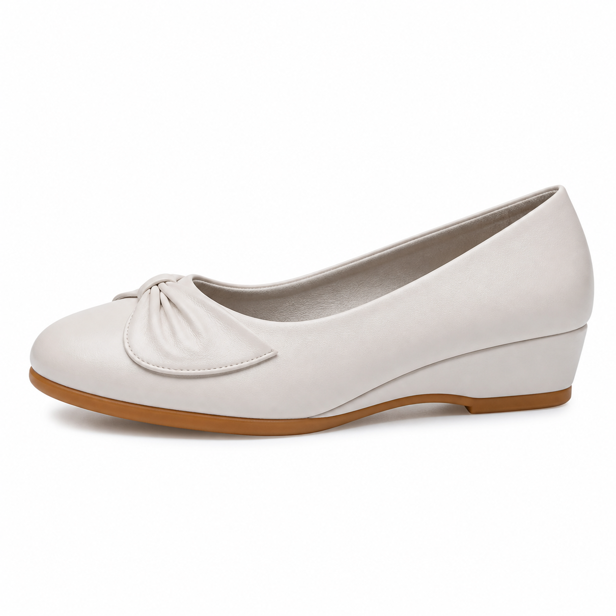 CUSHHIDE Women's Bow Wedge Shoes