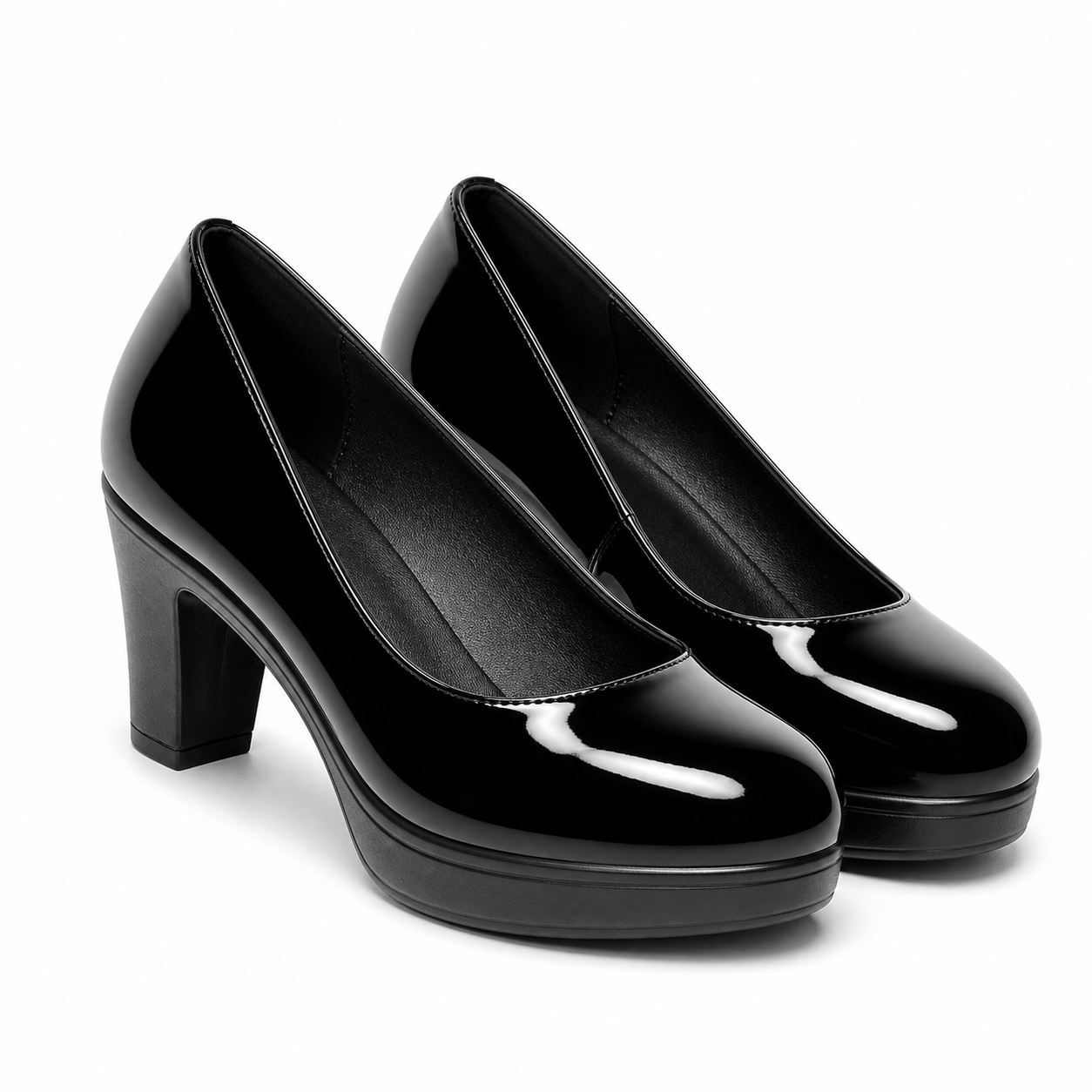 CUSHHIDE Women's Patent-Look Dress Heels